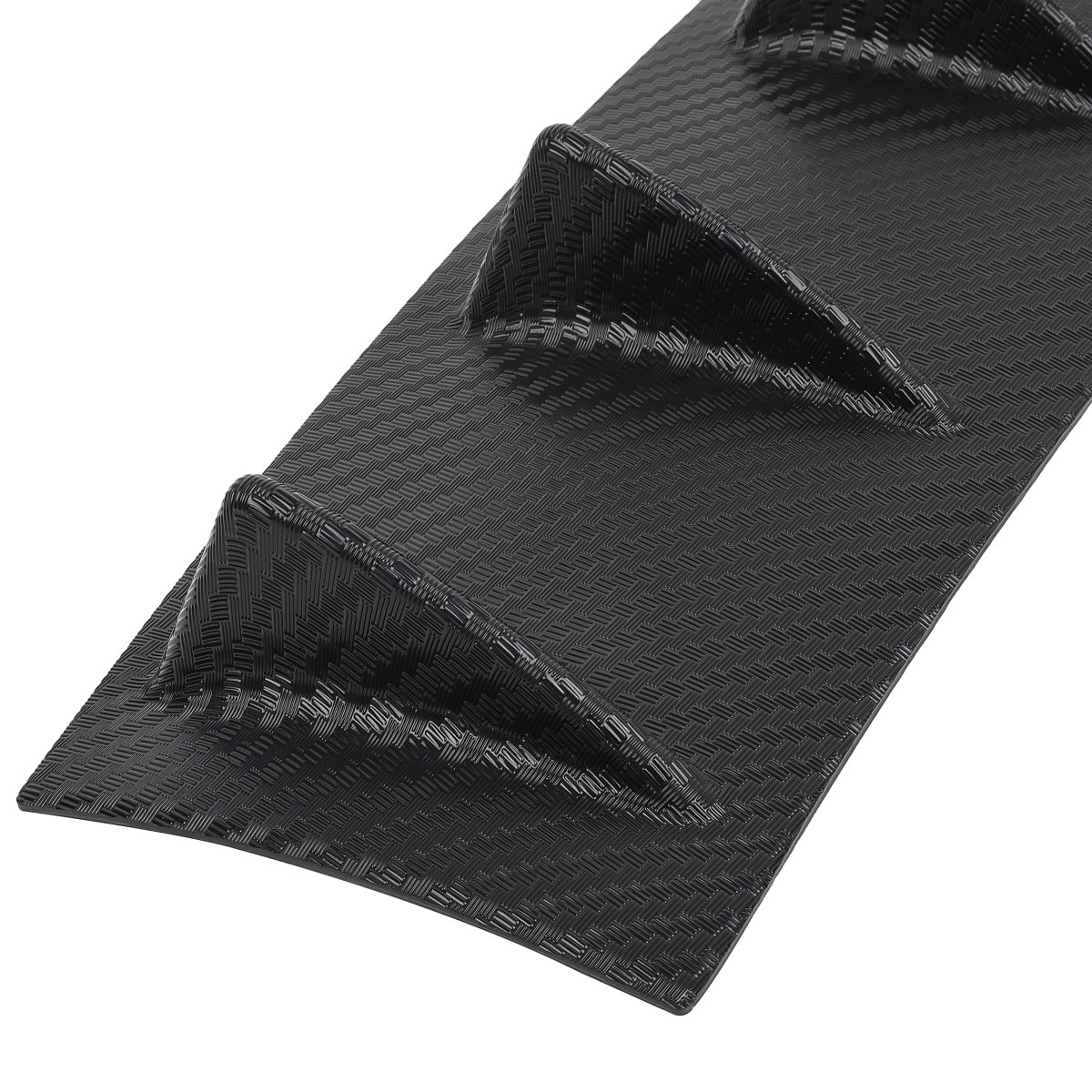 1pc Rear Lower Bumper Lip Diffuser Spoiler 7 Shark Fin Style For Universal Pp Glossy Carbon Look
