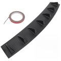 1pc Rear Lower Bumper Lip Diffuser Spoiler 7 Shark Fin Style For Universal Pp Glossy Carbon Look 