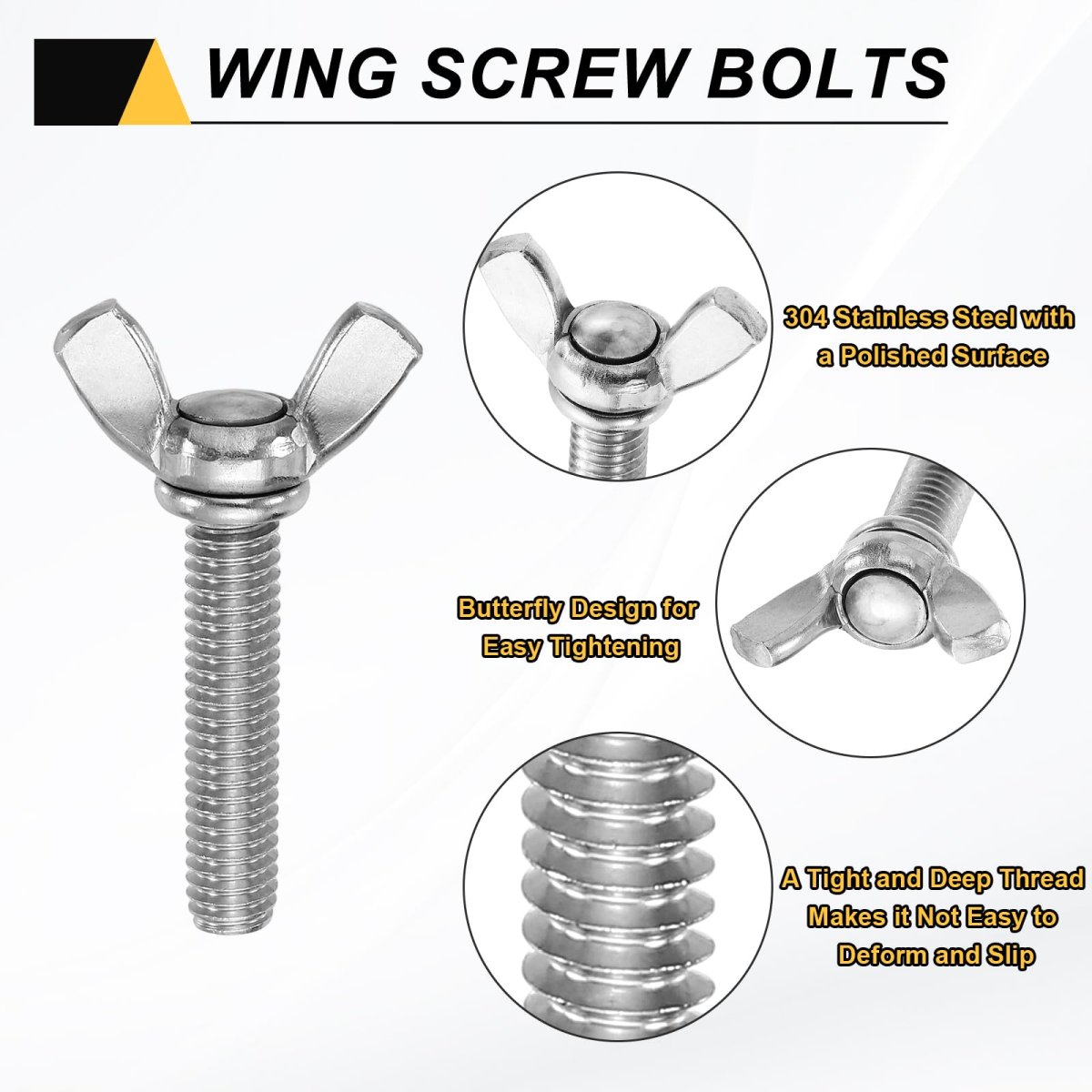 5pcs 5 16-18 X 1-1 2 Wing Butterfly Screw Bolts 304 Stainless Steel Machine Fastener Thumb Hand Screws For Electronic Equipment