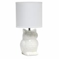 Simple Designs Lt1136-off 12 8 Tall Contemporary Ceramic Owl Bedside Table Desk Lamp W Matching Fabric Shade For Home Decor 