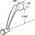 Prime-line H 3957 Crank Handle White 3 8 In Special Deep Spline Socket Fits Pella Windows Single Pack