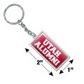 Graphics More Rectangle University Of Utah Alumni Keychain In Chrome Plated Metal