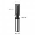 Uxcell 8mm Dia Shank Bottom Cleaning Router Bit 2 Flutes Carbide Tipped Cutter Uncoated For Woodworking