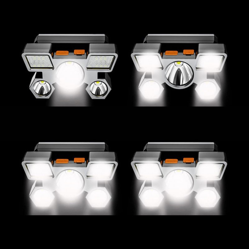 Led Headlamp Usb Rechargeable 5w Waterproof 5 Heads For Outdoor Camping Adventure Hiking Emergency Headlamp