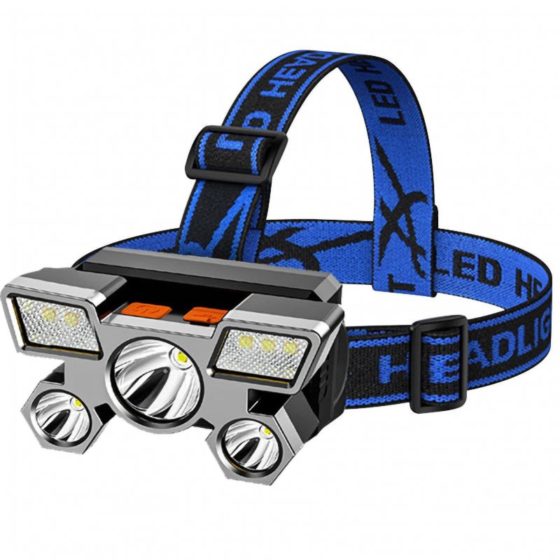 Led Headlamp Usb Rechargeable 5w Waterproof 5 Heads For Outdoor Camping Adventure Hiking Emergency Headlamp