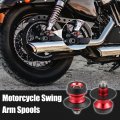 X Autohaux 1 Pair 10mm M10x1 5 Red Aluminum Alloy Motorcycle Swing Arm Spools For Kawasaki