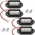 Mudder 4 Pieces 12v 6 Led License Plate Light Waterproof Lamp Taillight For Truck Suv Trailer Van Rv Trucks And Boats Tags 