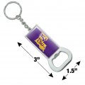 Graphics More Lsu Tiger State Mark Keychain Rectangle Chrome Plated Metal Bottle Cap Opener
