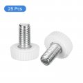 Uxcell 25pcs M6x12mm Threaded Knurled Thumb Screws Zinc Plated Carbon Steel Clamping Knobs Grip Plastic Round Head Thumbscrews
