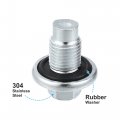 M14x1 5 Steel Engine Oil Drain Plug Screw For Mercedes-benz Dodge Caravan Jeep Compass Silver Tone