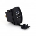 Car Dc 12v-24v Blue Led Dual Usb Carling Arb Rocker Switches 5v 3 1a