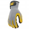 Cata Cat017415m Polyester Shell Gloves A Gray Black Yellow Medium Double Coated Textured Latex Palm