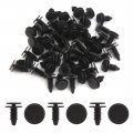Uxcell 50pcs 8mm Dia Hole Door Trim Panel Black Plastic Rivet Clip Fastener For Car