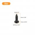 Uxcell 3mm X 10mm Phillips Pan Head Self-tapping Screw 100pcs 304 Stainless Steel Round Wood Full Thread Black