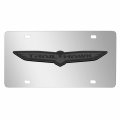 Ipick Image Made For Jeep Trailhawk 3d Dark Gray Logo On Mirror Chrome Stainless Steel License Plate