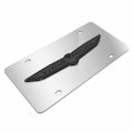 Ipick Image Made For Jeep Trailhawk 3d Dark Gray Logo On Mirror Chrome Stainless Steel License Plate