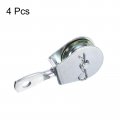 Uxcell 4pcs 95mm Single Pulley Block Iron Hanging Wire Towing Wheel Cable Rope Runner Roller In Zinc Plated