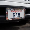 Crazy Flower Floral Pattern License Plate Tag Frame