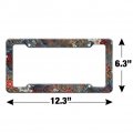 Crazy Flower Floral Pattern License Plate Tag Frame