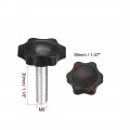 Uxcell Clamping Screw Knob 38mm Dia Plum Hex Shaped Grips Star M8 X 30mm Male Thread 6pcs