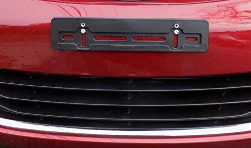 Front License Plate Bracket For Saturn All Models Flat Bumper Mounting Adapter Kit With 6 Screws And 2 Built In Nuts Black Abs