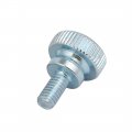 Uxcell M4x8mm Carbon Steel Flat Knurled Head Fully Threaded Thumb Screw Bolt 16pcs