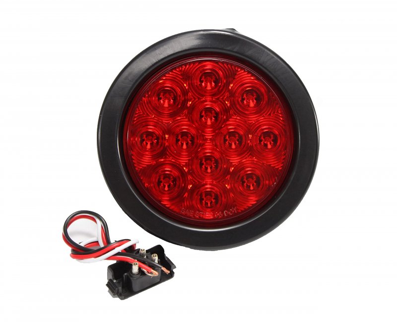 14 Pack Red 4 In Round Led Stop Turn Tail Lights For Trucks And Trailers Includes Grommets Plugs Dot Sae Approved