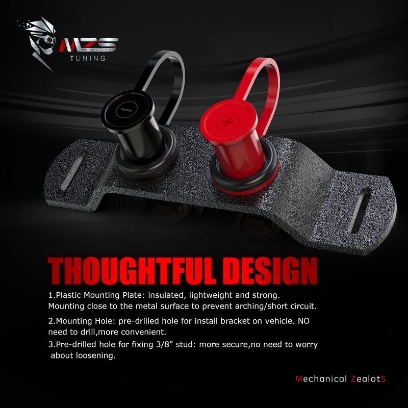 Remote Battery Terminals Relocation Kit With 4 Gauge Cables And Mounting Bracket For Maverick X3 Rzr Utv Atv Truck Rv Tractor