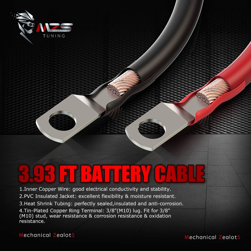 Remote Battery Terminals Relocation Kit With 4 Gauge Cables And Mounting Bracket For Maverick X3 Rzr Utv Atv Truck Rv Tractor