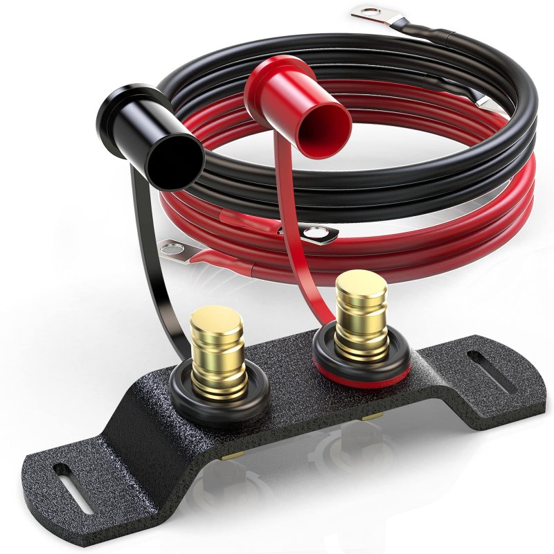 Remote Battery Terminals Relocation Kit With 4 Gauge Cables And Mounting Bracket For Maverick X3 Rzr Utv Atv Truck Rv Tractor