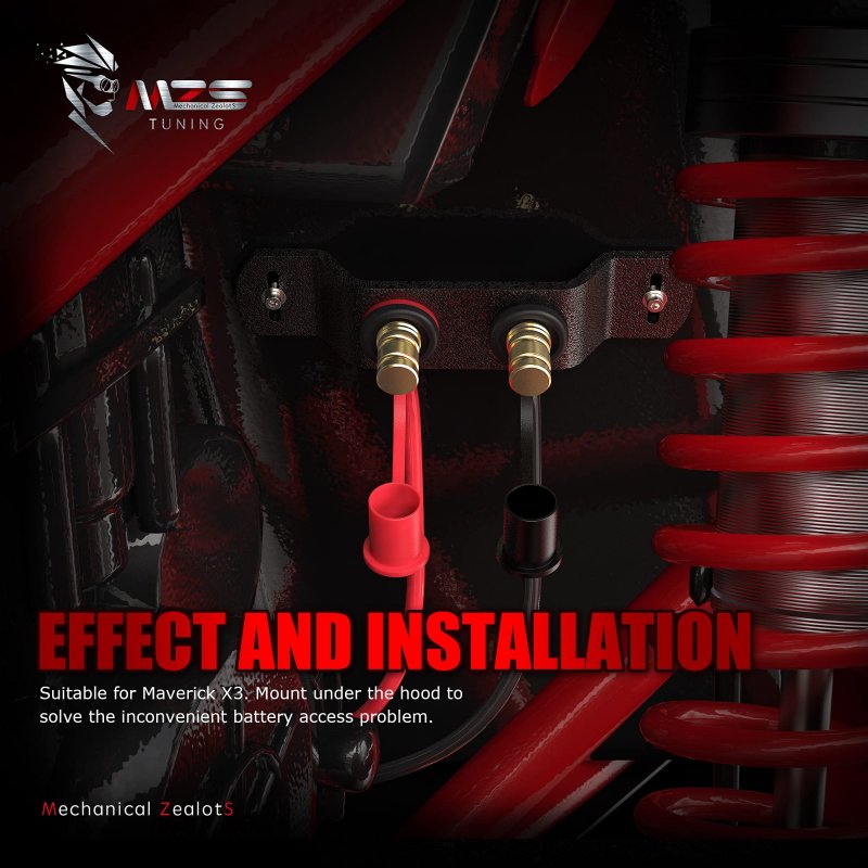 Remote Battery Terminals Relocation Kit With 4 Gauge Cables And Mounting Bracket For Maverick X3 Rzr Utv Atv Truck Rv Tractor