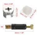 Uxcell 3-in-1 Furniture Connecting Kit 15mm Od Cam Fitting M6x35mm Dowel Screws 10 7mm Pre-inserted Nut 30 Sets