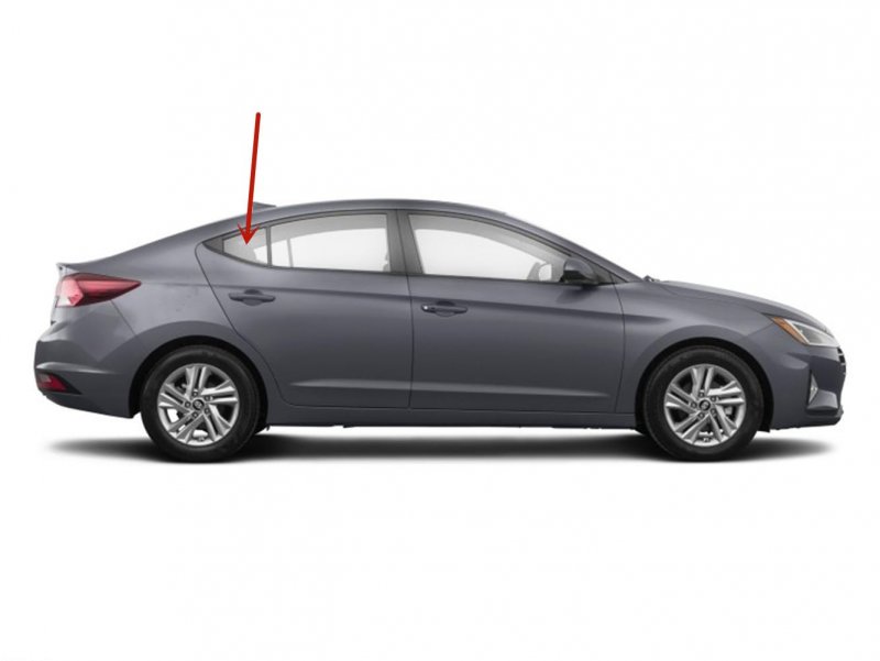 Passenger Right Side Rear Vent Window Glass For Hyundai Elantra 4 Door Sedan 2017-2020 Models