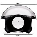 Krator Motorcycle 5-3 4 Headlight Fairing Screen Black Clear Retro Cafe Racer Drag
