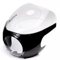 Krator Motorcycle 5-3 4 Headlight Fairing Screen Black Clear Retro Cafe Racer Drag