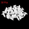 X Autohaux 30pcs 7mm Hole Dia Plastic Bolt Rivets Fastener Mudguard Bumper Clips White For Gm