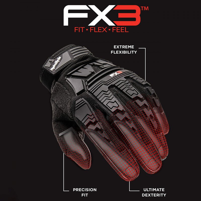 Wells Lamont Men S Fx3 Extreme Dexterity Impact Protection Work Gloves Black Extra Large 7856