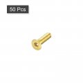 Uxcell Flat Head Socket Cap Screws M2 5-0 45 X 10mm Brass Inner Hex Drive Fasteners Bolts 50pcs