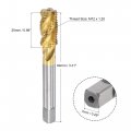 Uxcell Spiral Flute Threading Tap M12 X 1 25 Metric Hss High Speed Steel Titanium Plated Machine Thread Screw 4 Flutes Tapping