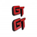 2x Chrome Metal Gt Logo Car Emblem Auto Grand Tourer Badge 3d Premium Sticker Racing Sport Decal Replacement Black Red
