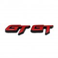 2x Chrome Metal Gt Logo Car Emblem Auto Grand Tourer Badge 3d Premium Sticker Racing Sport Decal Replacement Black Red