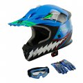 Tcmt Dot Youth Kids Motocross Offroad Street Helmet Full Face Motorcycle Atv Dirt Bike Gloves Goggles