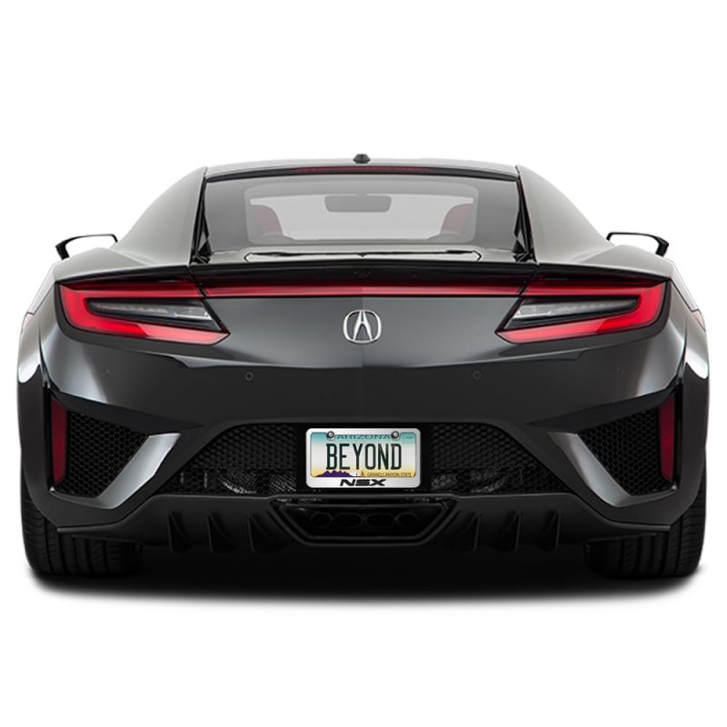 Acura Nsx Logo In 3d On Mirror Chrome Metal License Plate Frame