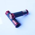Yibid Motorcycle 7 8 Handle Bar Hand Grips Custom Sport Street Bike Red