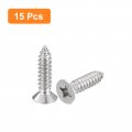 Uxcell 14x1 Flat Head Sheet Metal Screws 15pcs Phillips Drive Wood 304 Stainless Steel Self Tapping