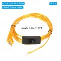 Uxcell 12ft 18 Lamp Cord With Switch 2 Pcs 300v Electronic Wire Insulated Heat Resistant Electronical Flexible Cable For Led