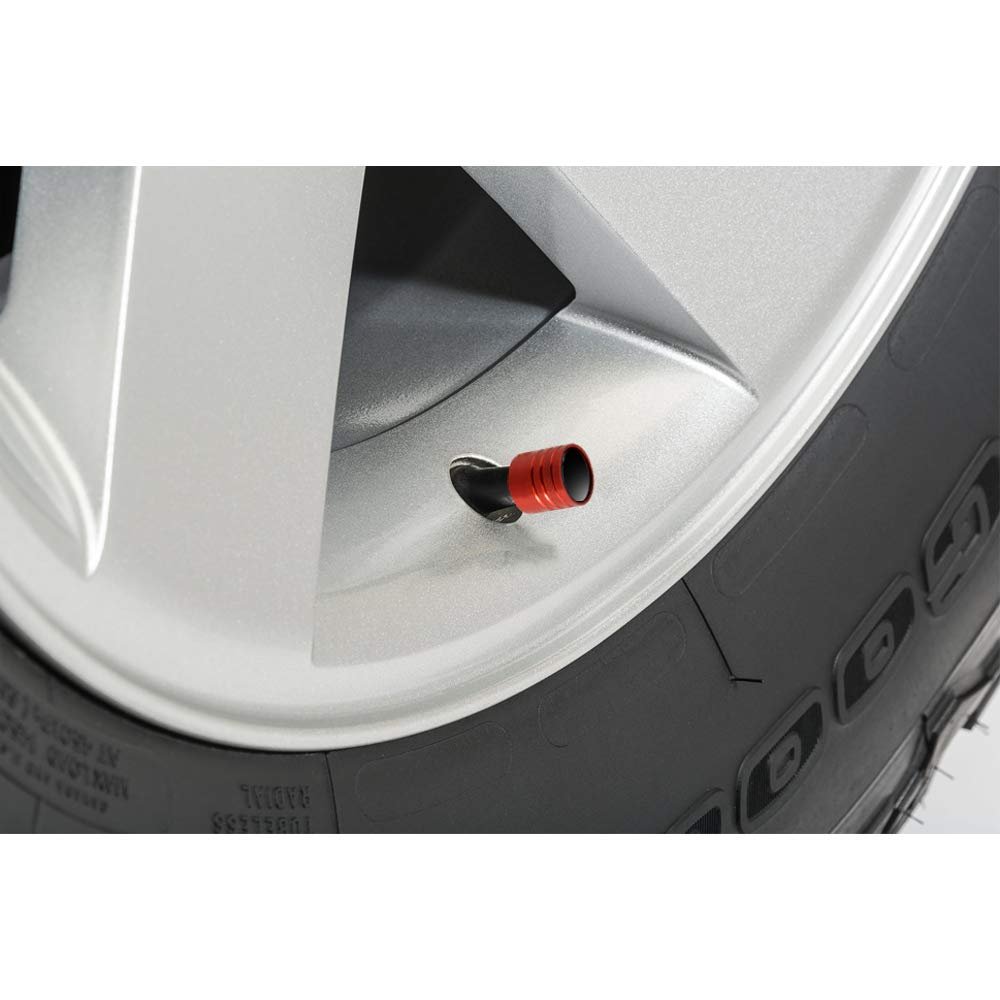Cadillac Crest Logo In White On Red Aluminum Cylinder-style Tire Valve Stem Caps