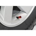 Cadillac Crest Logo In White On Red Aluminum Cylinder-style Tire Valve Stem Caps