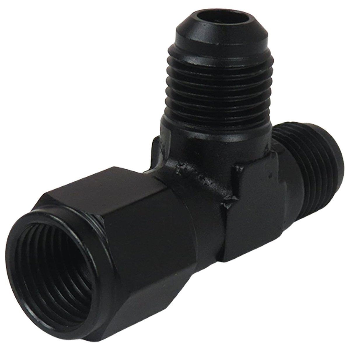 6an Flare Male Tee Adapter An6 Female Swivel 1500psi Heavy Duty Anodized Aluminum Auto Fluid And Fuel System Parts Black 9