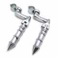 Smt Motorcycle Chrome Peg Mounting Kit With Bamboo Style Foot For Bike Equipped 1-1 4 Inch 1 25 Front Engine Guard Frame Tube